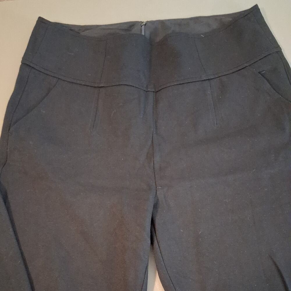 Cabi Women's Camden Black Wide Leg Trousers Pants #3392L Zip Back Size 12 Long